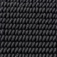 Macro du tissage twisted loop : boucles torsadées sur elles-mêmes, serrées et régulières